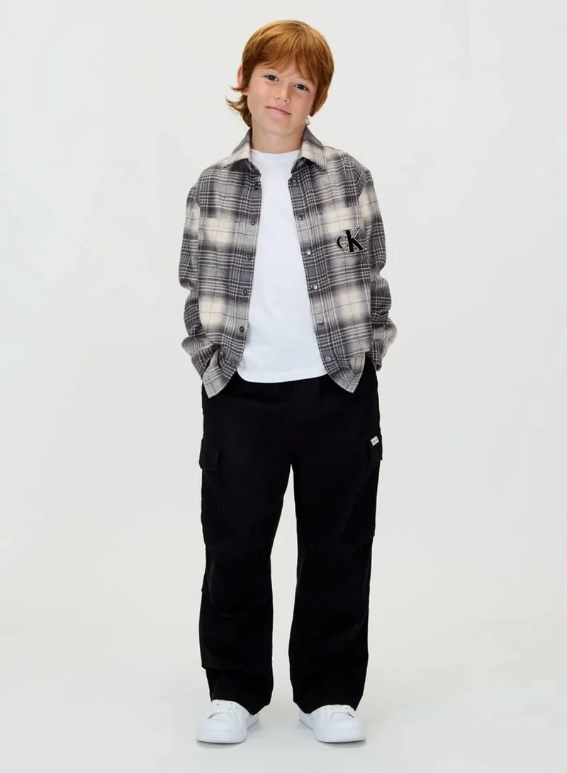 Calvin Klein Jeans Ck Black Baggy Sateen Cargo Trousers for Men | Best Price UAE