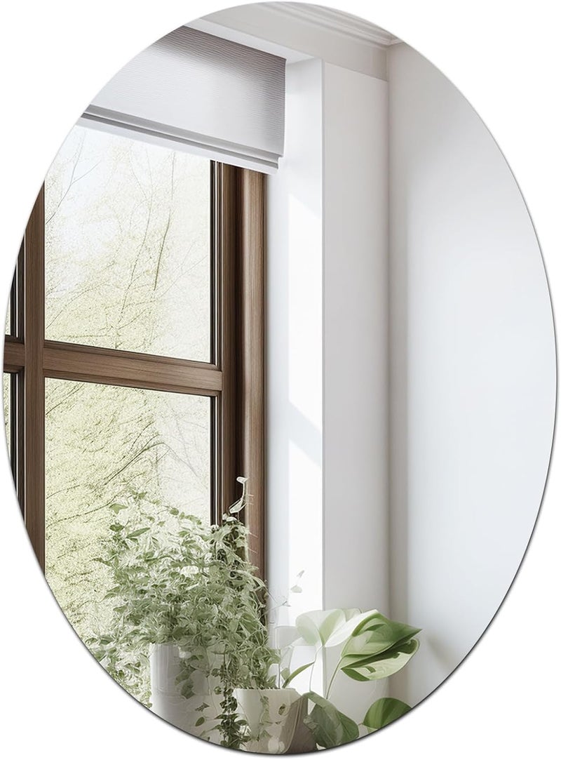NEILL® Acrylic Oval Mirror Size 12" x 8" Inch, Thickness - 2mm with Adhesive - Image 1