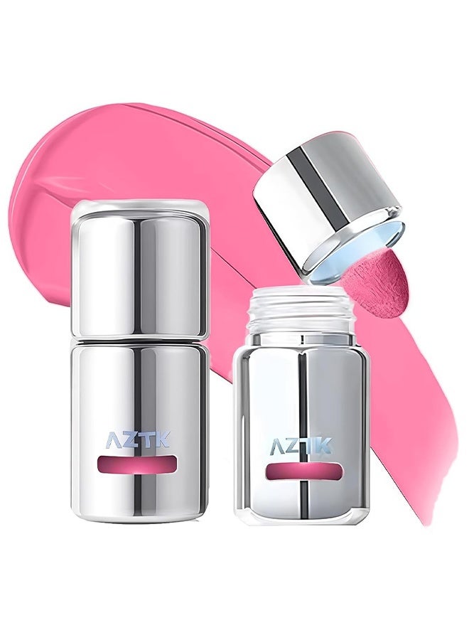 أيه زد تي كيه أزي تي كيه جيلو لون السائل للخدود، ألوان الجيلي السائلة للخدود مع رأس إسفنجي، كريم أحمر خدود مطفي بلون عاري، طويل الأمد، خفيف الوزن، مرطب وناعم طوال اليوم، فرشاة مدمجة، ماكياج محمول (JC03) - Image 1