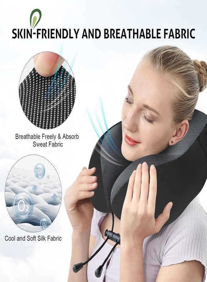 ADOFYS Travel Neck Pillow Memory Foam, Hooded Travel Neck Pillow for Adults, Comfortable Neck Pillow for Travelling with Hoodie, Flight, Airplane Pillow, Travel Cushion for Plane Car Train - Image 5