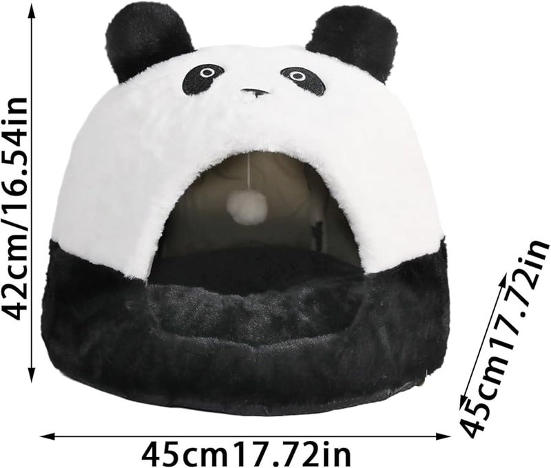 Cozy Panda Design Foldable Cat Bed Portable Pet House For Winter Indoor Outdoor 17 72x17 72x16 54 Inches - Image 3