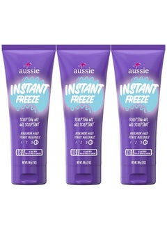 Aussie Aussie Instant Freeze Sculpting Hair Gel, Maximum Hold, No Flaking, Long-Lasting, with Jojoba Oil, Sea Kelp, Australian Aloe, Frizz Control, Citrus Floral Scent, 7 Fl Oz Triple Pack  - Image 1