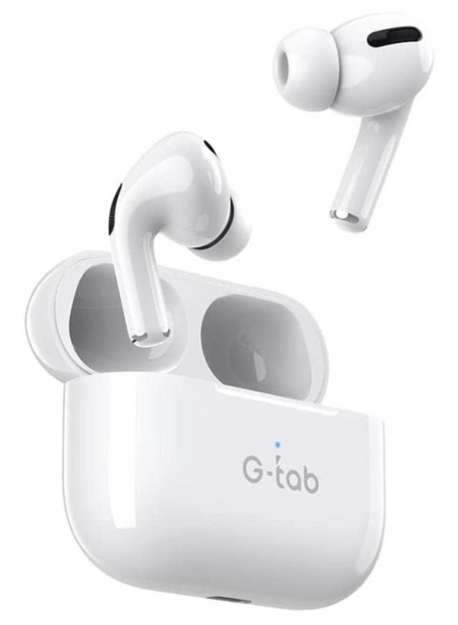 G-Tab X2 True Wireless Earbuds, Bluetooth Earphones V5.00 with Clear Calls,HIFI Sound Quality, Noise Reduction, Touch Sensor, Super Battery, Heavy Bass, 1 Free Earbuds Case for iPhone & Android, White - Image 1