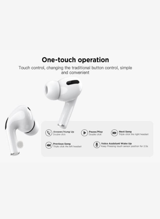 G-Tab X2 True Wireless Earbuds, Bluetooth Earphones V5.00 with Clear Calls,HIFI Sound Quality, Noise Reduction, Touch Sensor, Super Battery, Heavy Bass, 1 Free Earbuds Case for iPhone & Android, White - Image 2