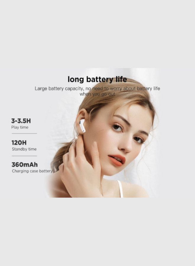 G-Tab X2 True Wireless Earbuds, Bluetooth Earphones V5.00 with Clear Calls,HIFI Sound Quality, Noise Reduction, Touch Sensor, Super Battery, Heavy Bass, 1 Free Earbuds Case for iPhone & Android, White - Image 5