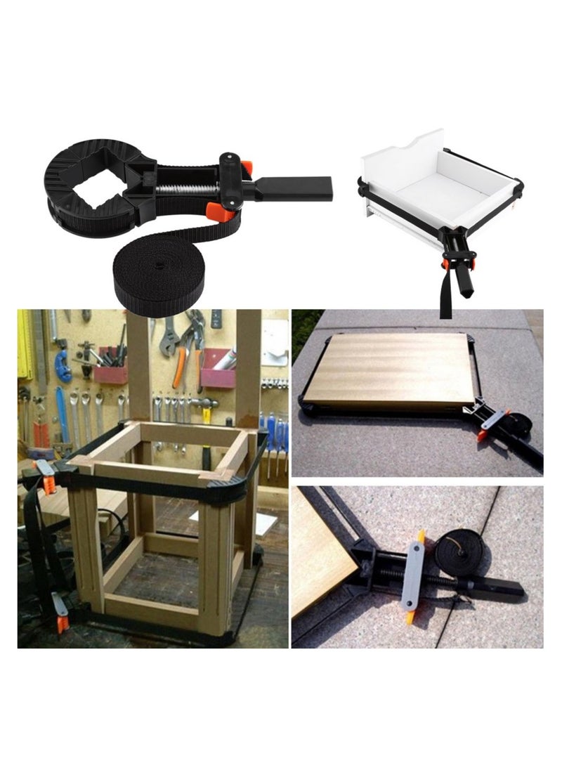 SYOSI Picture Frame Clamps, Multi-Function Adjustable Corner Clamp, Wood working Quick Adjustable Tape Clamp, with 4 Jaws Band Strap Clamp, for Picture Frame Holder Binding, 90 Degree Right Angle Clamps  - Image 4