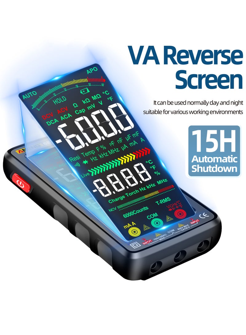 ANENG 6000 Counts Large LCD Digital Multimeter Smart Anti-burn Rechargeable Universal Meter - Image 5