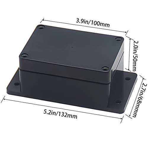 Zulkit Junction Box ABS Plastic Dustproof Waterproof IP65 Universal Electrical Boxes Project Enclosure with Fixed Ear Black 3.94 x 2.68 x 1.97 Inch (100 x 68 x 50 mm) (Pack of 1) - Image 2