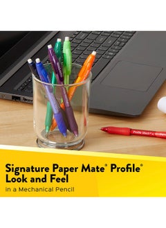 Paper Mate Profile Mech Mechanical Pencil Set 0.7Mm 2 Pencil Lead Great For Home School Office Use Assorted Barrel Colors 8 Count  - Image 4