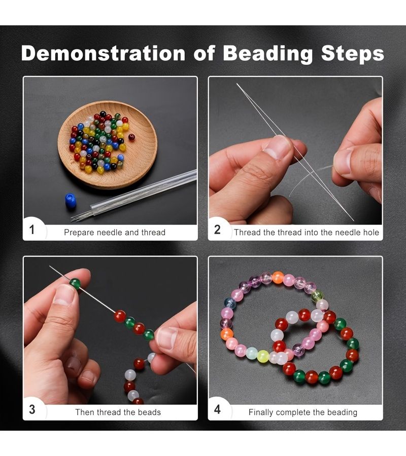 5 Pcs Set Collapsible Beading Needles With Big Eye Design For DIY Jewelry Making Seed Beads And More 5 Sizes Available With Storage Bottle - Image 3