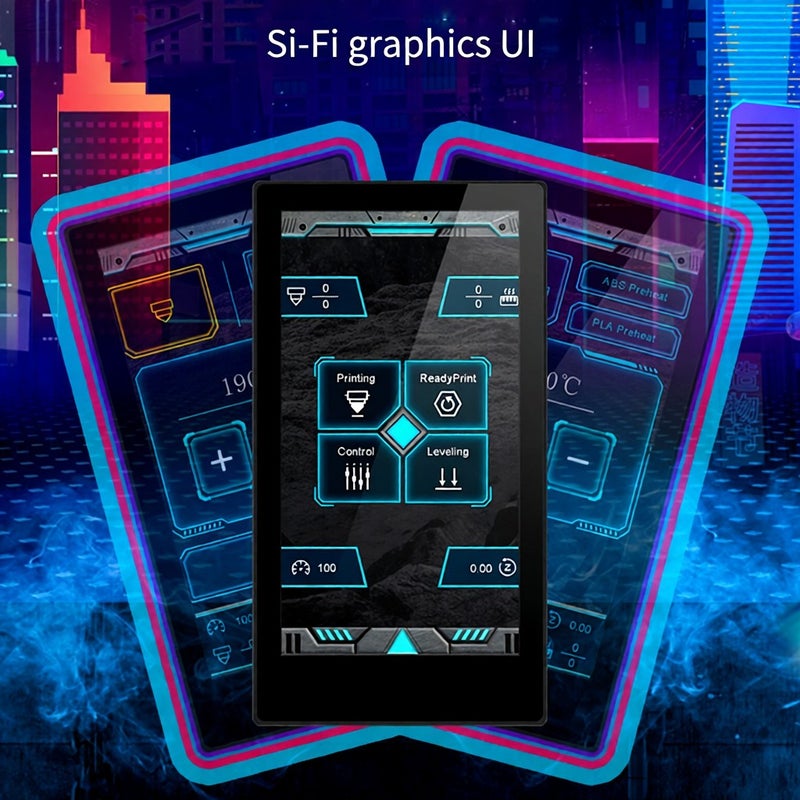 شاشة عرض عالية الدقة Creality 3D Pad بقياس 5 بوصة شاشة لمس لجميع طابعات 3D FDM مع بروتوكول Marlin بنواة ARM9 32 بت يدعم استئناف طباعة واكتشاف الفيلامنت ويدعم أكثر من 11 لغة وتأثير ملمس حيواني لـ - Image 2