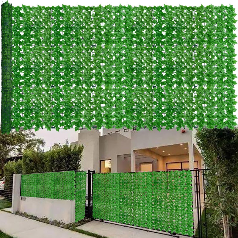 ODTORY Artificial Ivy Fence Privacy Screen,60 x 120 Inch UV-Anti Artificial Fake Ivy Hedge,Light Green Artificial Hedge Backyard Decor for Indoor, Outdoor,Garden,Fence,Balcony and Many Other Scenarios - Image 1
