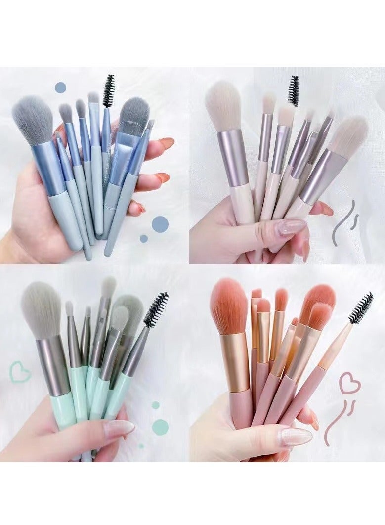 Soft Bristle 8-Piece Mini Makeup Brush Set: Morandi Eyeshadow Brushes, Blush Brushes, Complete Makeup Brushes, Beauty Tools - Image 3