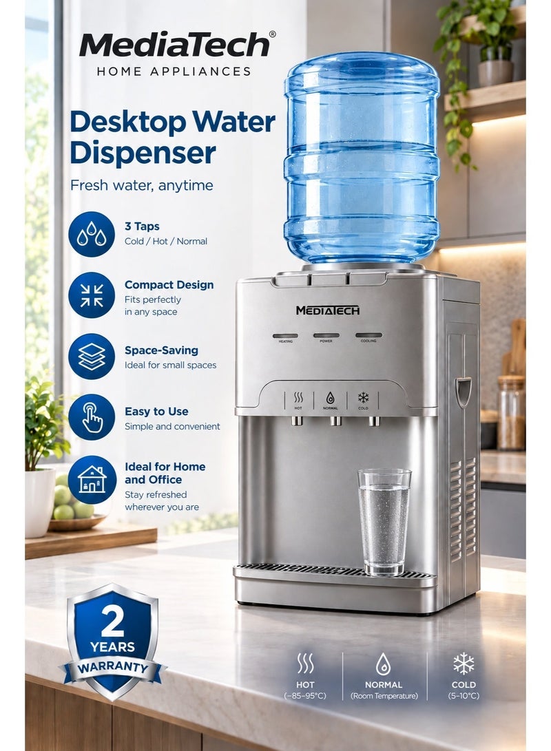 Media Tech Midea Tech Office Water Cooler – 3 Taps, MT-WD2535D Grey - Image 3