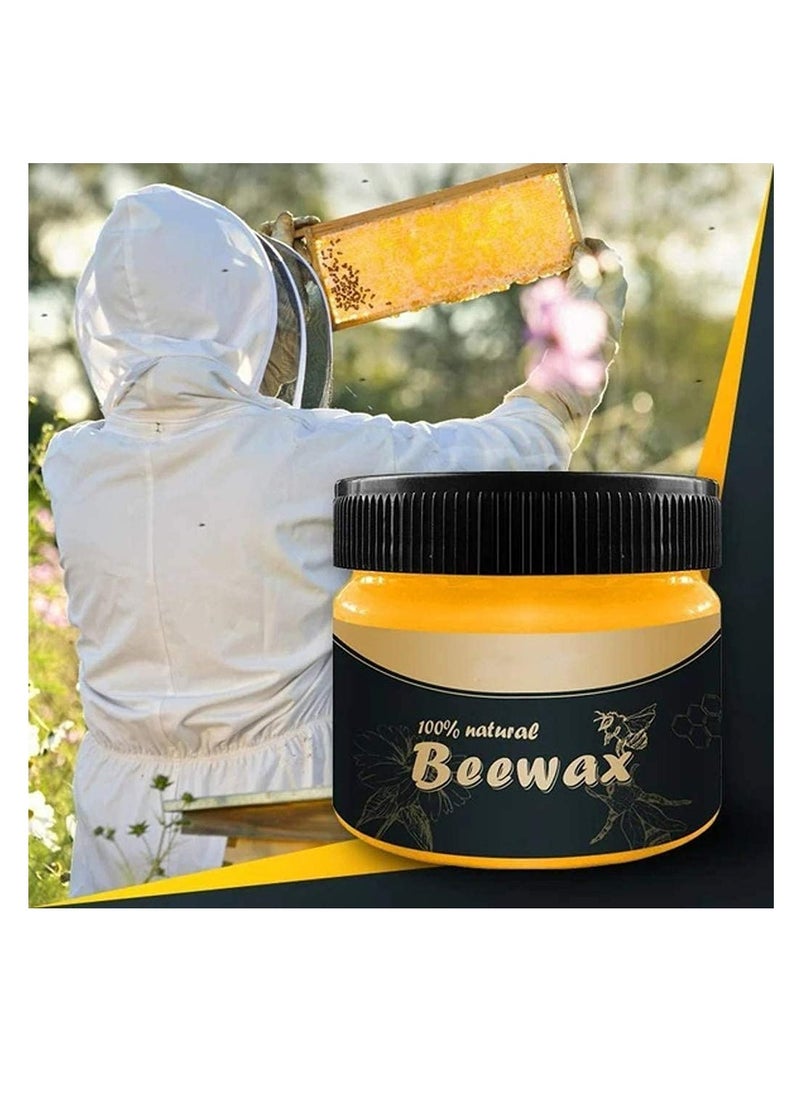 Generic - Beeswax Furniture Polish, 2 Pcs Wood Seasoning Beeswax with 2 Pcs Sponges for Furniture Wood Wax, All-Purpose Wood Floor Protector, Protect Dining Table, Floor Doors, Chairs Cabinets - Image 1