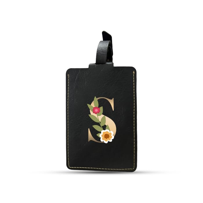 The Messy Corner Blossom |Personalized Luggage Tag| – |Alphabet Initial| Travel ID Tag for Men & Women | Unisex Bag & Backpack Identifier | Travel Gift | S - Image 1