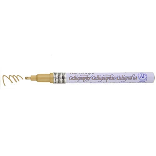 Marvy Uchida Uchida 125-C-GLD Marvy Chisel Point Pen Tip Calligraphy Paint Marker, Gold - Image 3