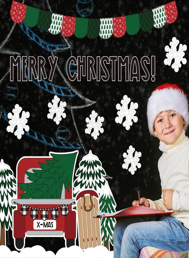 Whaline 139Pcs Christmas Classroom Bulletin Board Decoration Kit Xmas Tree Red Truck Cutouts with Glue Point Bulletin Border Stickers for Holiday School Wall Door Decoration - Image 5