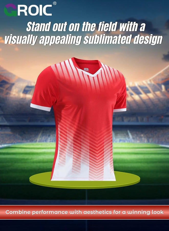 GROIC Football Jersey Soccer Jerseys for Men/Women/Youth, Mesh Athletic Football Shirts, Personalize Soccer Fan Jerseys Short and Socks Set, Football Suits,Football Jersey Set, 175-180 CM - Image 4