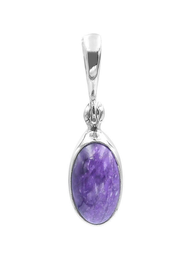 Starborn Oval Sugilite Pendant in 925 Sterling Silver - Image 1