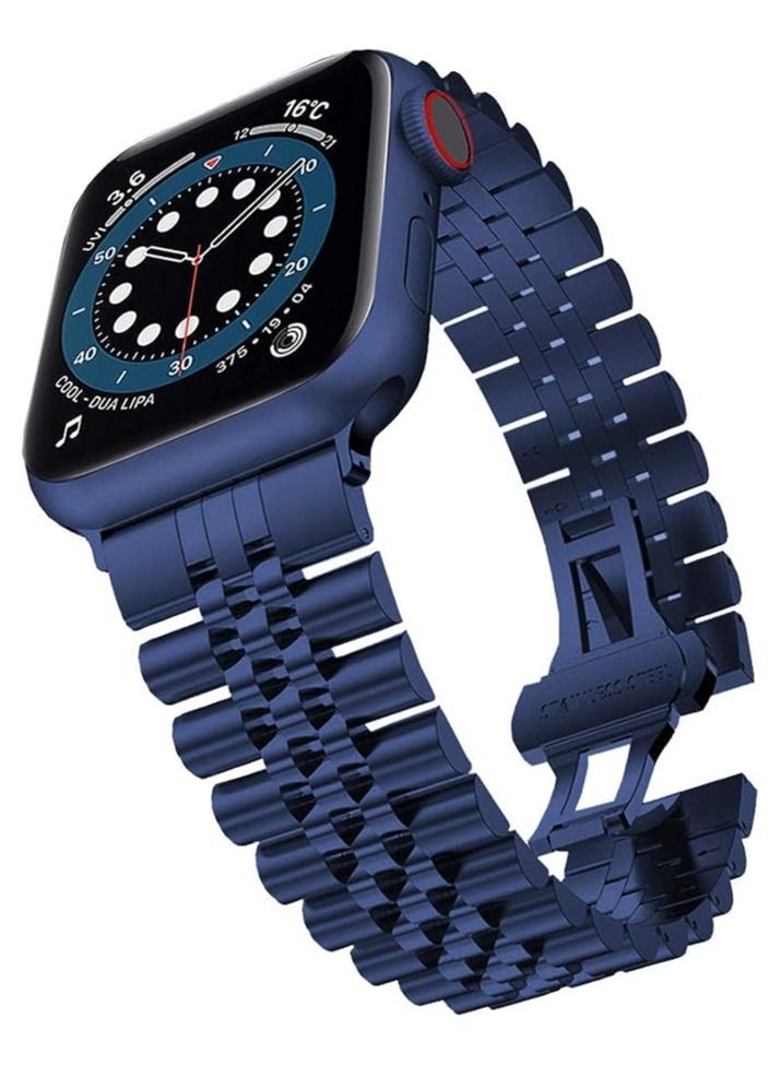 ELTRAZONE Replacement Band Compatible with Apple Watch 45mm / 44mm / 42mm, Stainless Steel Solid Strap Metal Bracelet for Apple Watch Series 7/6/5/4/3/2/SE - Image 1