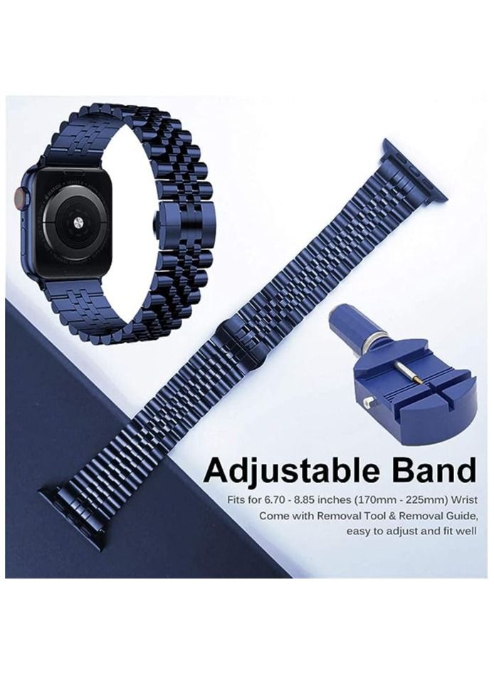 ELTRAZONE Replacement Band Compatible with Apple Watch 45mm / 44mm / 42mm, Stainless Steel Solid Strap Metal Bracelet for Apple Watch Series 7/6/5/4/3/2/SE - Image 5