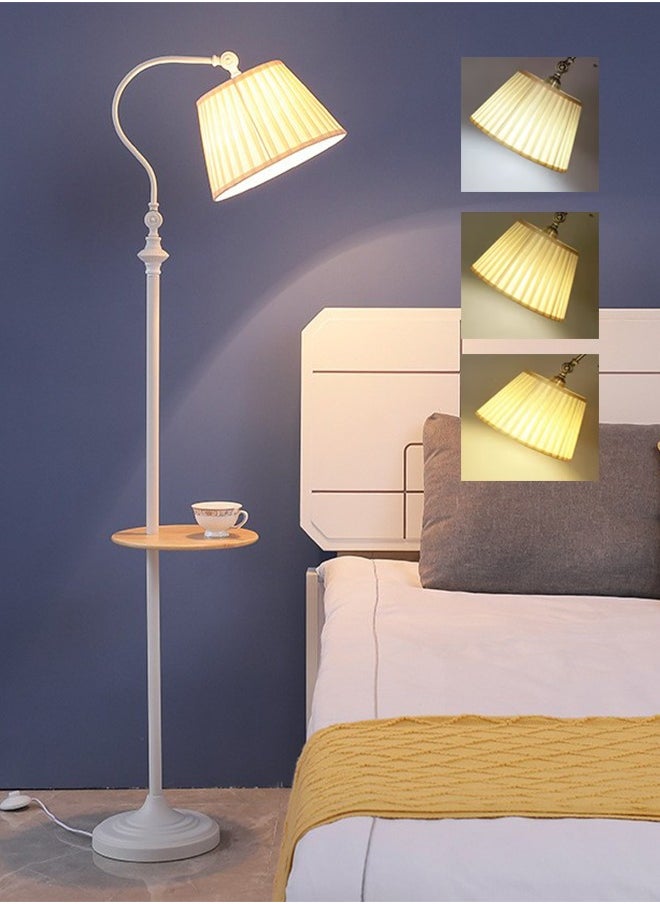 Najwa Floor Lamps, 3 Color Mode Living Bedroom Bedside Floor Lamp, Hotel Living Room Study Retro Vertical Table Lamp with Coffee TableWhite 156 cm  - Image 1
