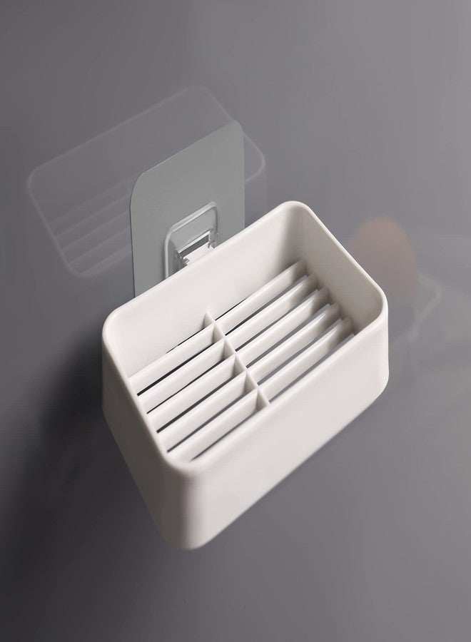 Praha Plastic Multipurpose Kitchen Bathroom Shelf Wall Holder Storage Rack Organizer Strong Adhesive Sticker for Shampoo and Conditioner (2 Corner Shelves + 2 Soap Dish - White (A)) - Image 5