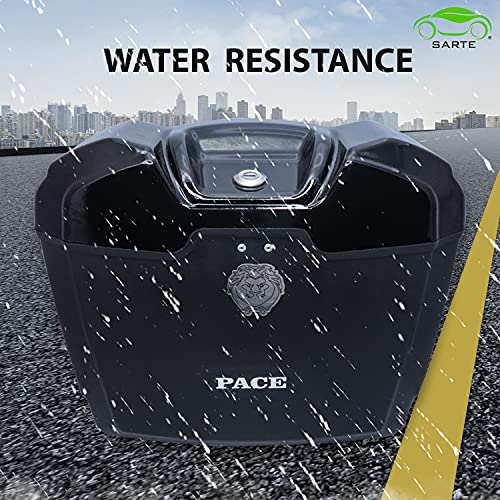 SARTE Pace Universal Motorcycles Cruiser Bike Luggage Storage Side Box Holder with Lock, Heavy Duty Plastic & Fitment Clamp Compatible with All Bikes (Glossy Black | Set of 1) - Image 5
