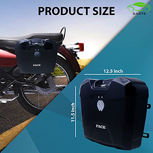 SARTE Pace Universal Motorcycles Cruiser Bike Luggage Storage Side Box Holder with Lock, Heavy Duty Plastic & Fitment Clamp Compatible with All Bikes (Glossy Black | Set of 1) - Image 3