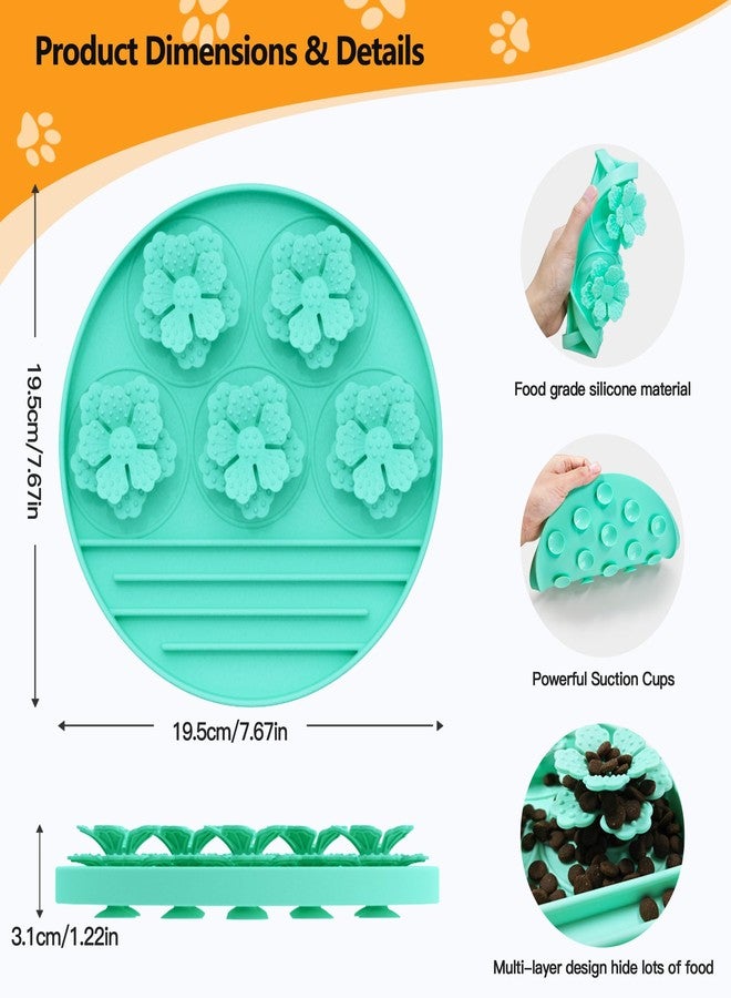 AWINNER Slow Feeder Dog Bowl Make Mealtime Fun and Healthy with - Reduce Overeating and Aid Digestion Cat Lick Mat (Cyan) - Image 2