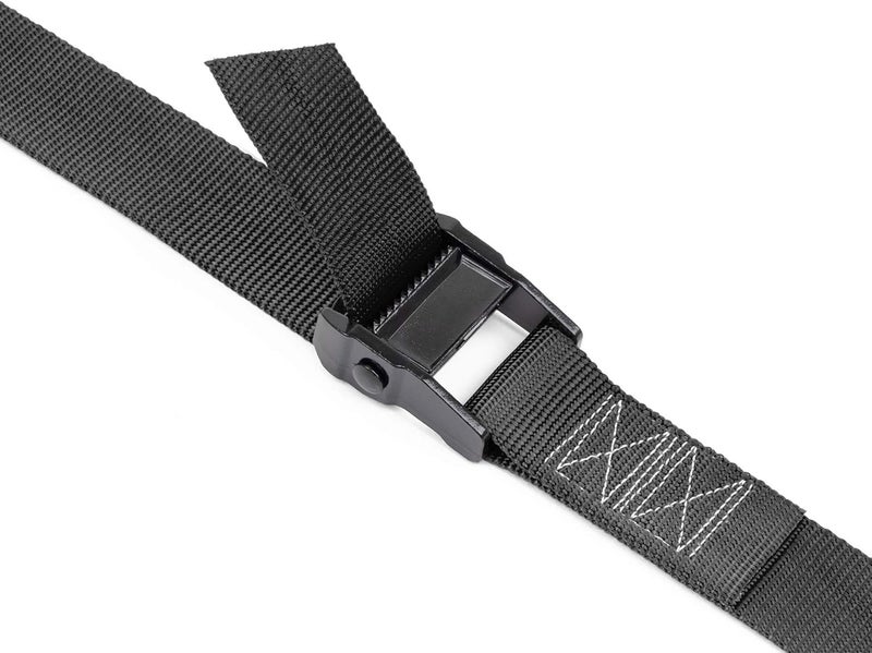 PowerTye Special Edition Lashing Straps – 1.5in x 4ft Black Cam Buckle Continuous Loop Strap (no Hooks), Made in USA Motorcycle, ATV, Cargo, Coolers and RV Battery – 300 lb W.L.L., Black (2-Pack) - Image 2