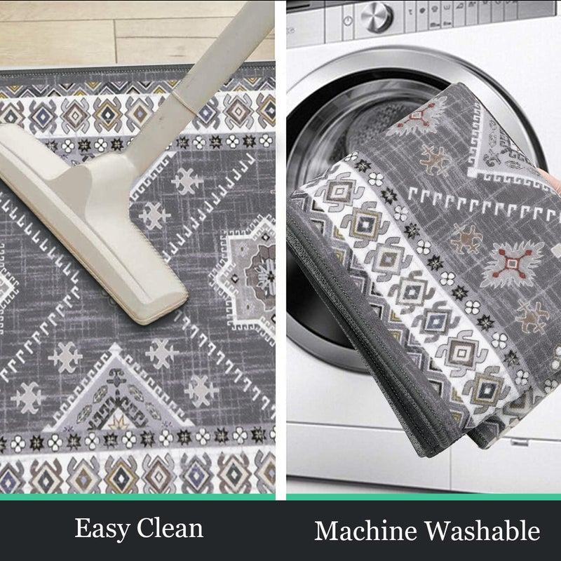 HEBE RUGS HEBE Boho Kitchen Rug Sets 3 Piece with Runner Non Slip Kitchen Rugs and Mats Washable Kitchen Mats for Floor Thick Kitchen Floor Mat Carpet Runner Rugs for Hallway Laundry Holiday Decor  - Image 5