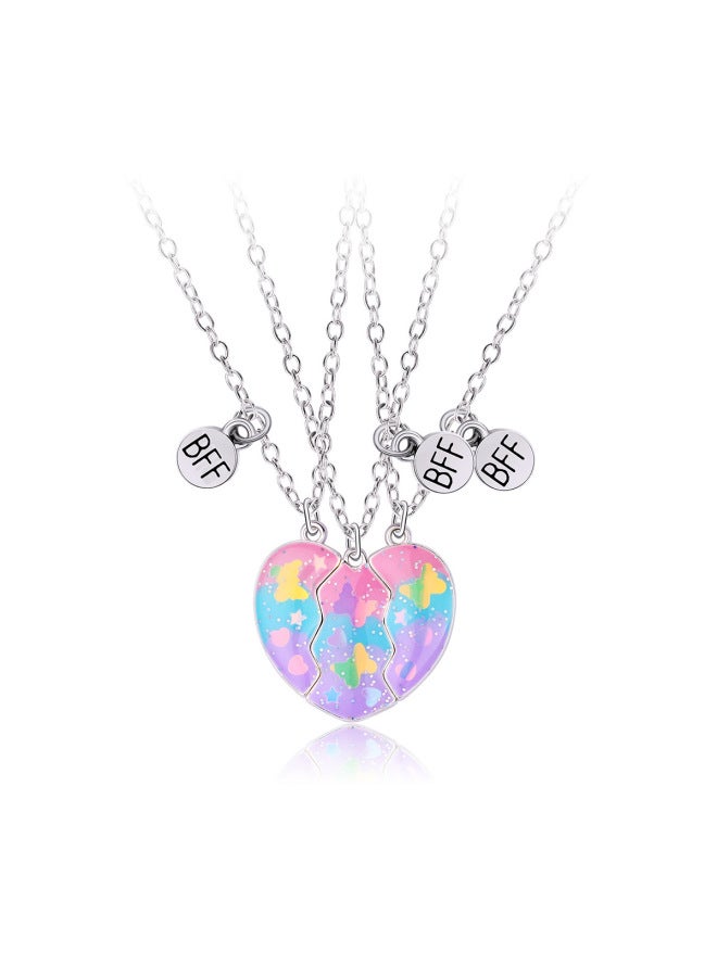 Korean-style Sweet And Simple Heart-shaped Magnetic Necklace For Children With Sequin Heart-shaped Alloy Pendant, Unique Creative Design, Fashionable