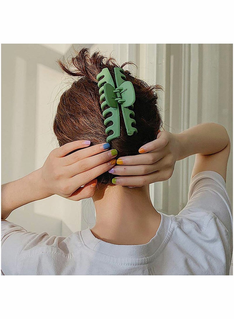 Nonslip Large Matte Rubber Hair Claw Clips for Women, Pack of 4, Strong Grip Hair Accessories - Image 2