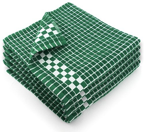 Fecido Classic Dark Kitchen Dish Towels with Hanging Loop - Heavy Duty Absorbent Dish Clothes - European Made 100% Cotton Tea Towels - Set of 4, Dark Green - Image 5
