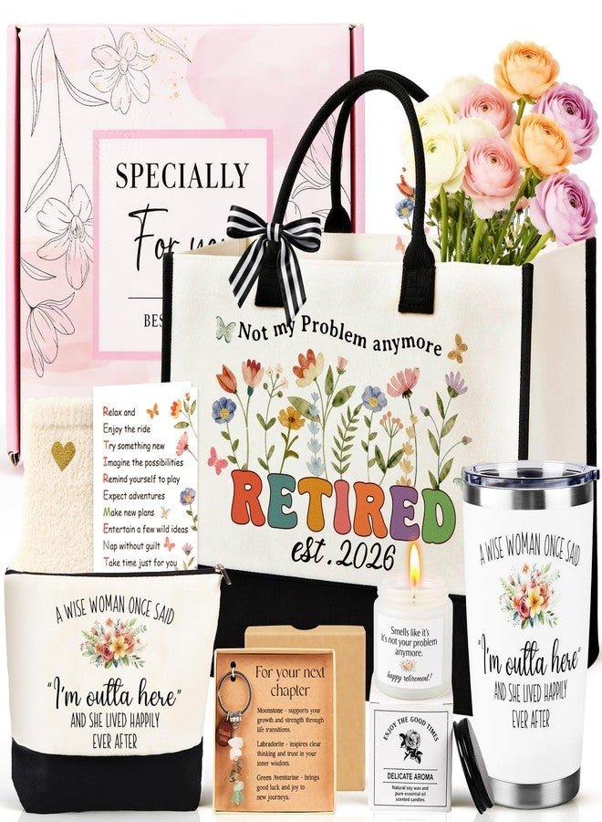 Giftota Retirement Gifts for Women 2026, Happy Retirement Gifts for Coworker Teacher Nurses Best Cool Retired Gift Basket for Women Funny Farewell Leaving Going Away Gift for Mom Grandma Boss Friends Coworker - Image 1