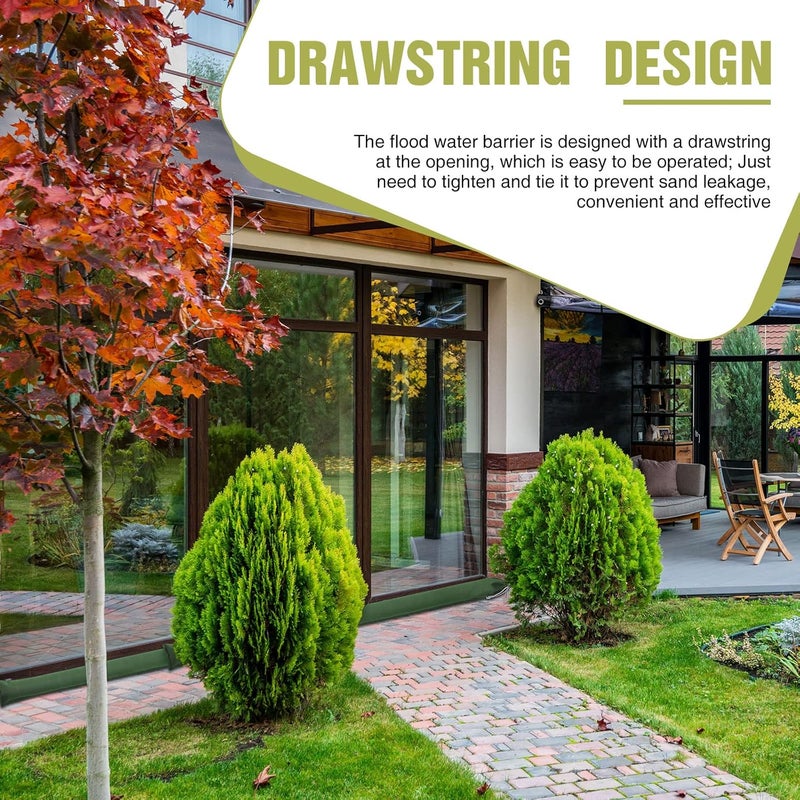 Shappy شابي 5 قطع أكياس رمل طويلة 5 × 47 لحماية الفيضانات أكياس رملية قابلة لإعادة الاستخدام أنبوب فارغ لحماية المياه من الفيضانات للباب والنافذة التحكم في مياه الأمطار - Image 5