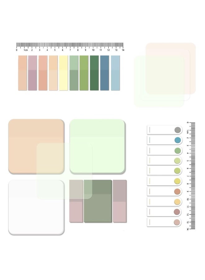 هاسذيب هاستيب® 700 ورقة ملاحظات لاصقة شفافة، وسادات ملاحظات بلاستيكية شفافة ملونة، مقاومة للماء من البولي إيثيلين تيرفثالات، قاعدة زيتية، مناسبة للقلم، ذاتية اللصق، قابلة للإزالة، للمدرسة والمكتب والمنزل والمهام التنظيمية - Image 1