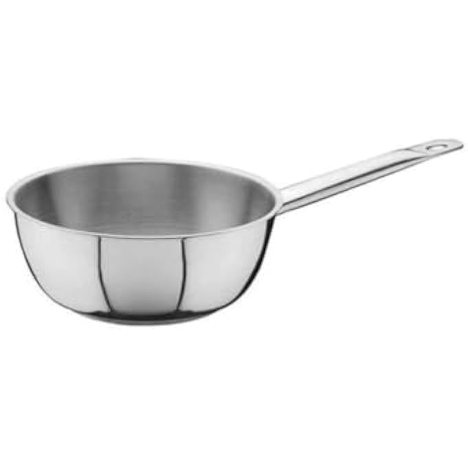 Stainless Steel Induction Sauteuse With Rim 18 Cm X 6 Cm Size Silver