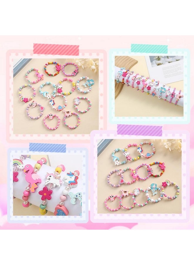 PALAY® 12 Pcs Bracelet for Girls Kids Cute Cartoon Mermaid Unicorn Charm Bracelet Colorful Wooden Beads Bracelet Friendship Best Friend Bracelet Set Party Jewellery Birthday Gift for Girls, Kids - Image 5