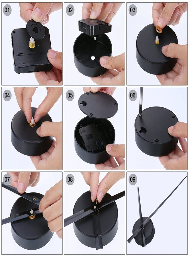 Mudder 3D Clock Hands DIY Wall Clock for Kitchen Office and Home Art Decor Quartz Clock Movement Mechanism Accessories (Black) - Image 5