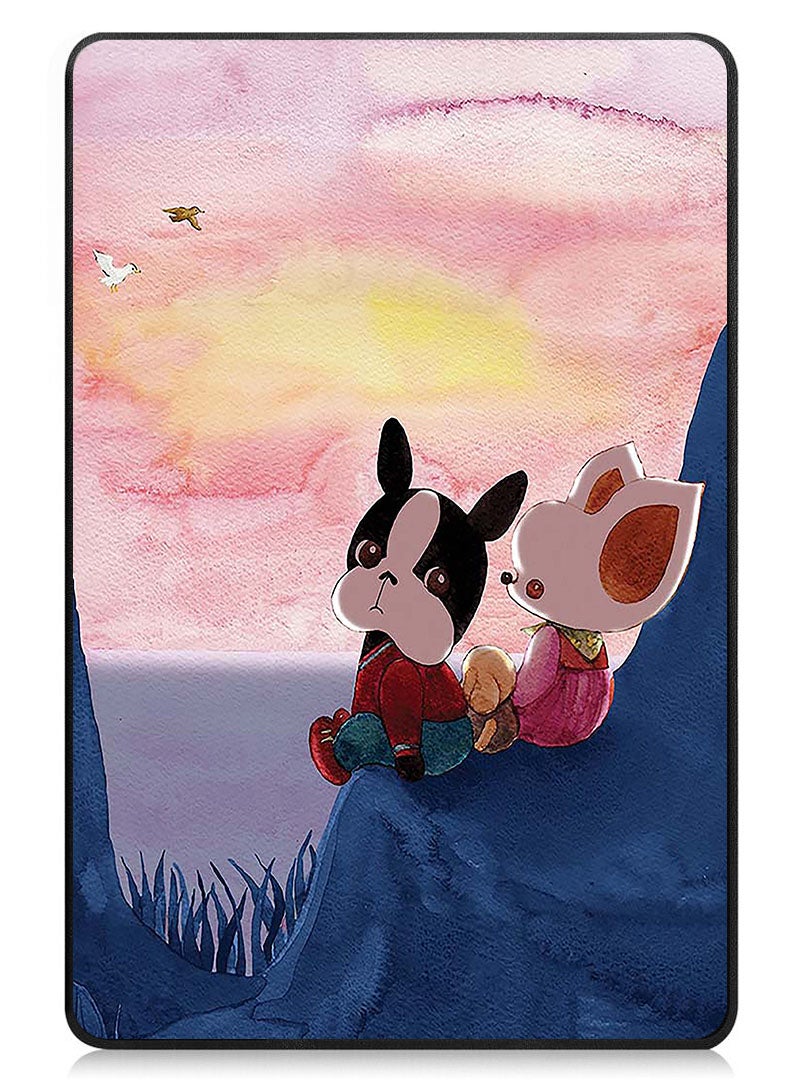Theodor Protective Flip Case For Oppo Pad Air 2 With Trifold Stand Auto Wake Sleep Shockproof Cover Cute Couple cartoon - Image 1