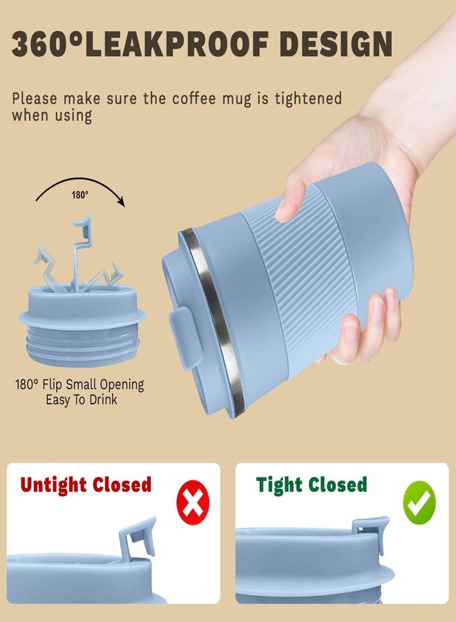 SPLMIFA Vacuum-Insulated Stainless Steel Travel Coffee Mug, Leak-Proof Reusable Coffee Cup with Lid - Keep Hot & Cold Drinks for Hours, Durable Thermos Tumbler for Men & Women (3rd-Light Blue, 17OZ) - Image 5