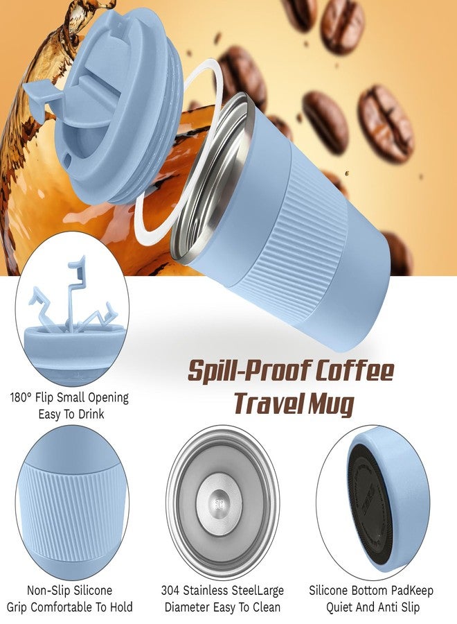 SPLMIFA Vacuum-Insulated Stainless Steel Travel Coffee Mug, Leak-Proof Reusable Coffee Cup with Lid - Keep Hot & Cold Drinks for Hours, Durable Thermos Tumbler for Men & Women (3rd-Light Blue, 17OZ) - Image 3