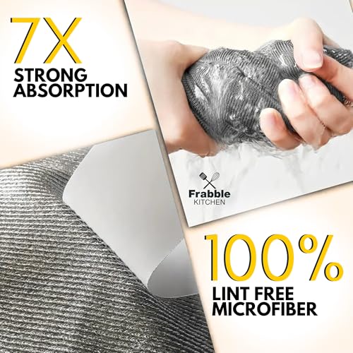 Frabble Kitchen 4 Pack Microfiber Kitchen Cloth for Cleaning - Magic Cleaning Cloth for Dusting, Cooking, Glass, Car & Utensils - Super Absorbent, Lint-Free, Reusable Duster Towel for Home & Kitchen - Image 4