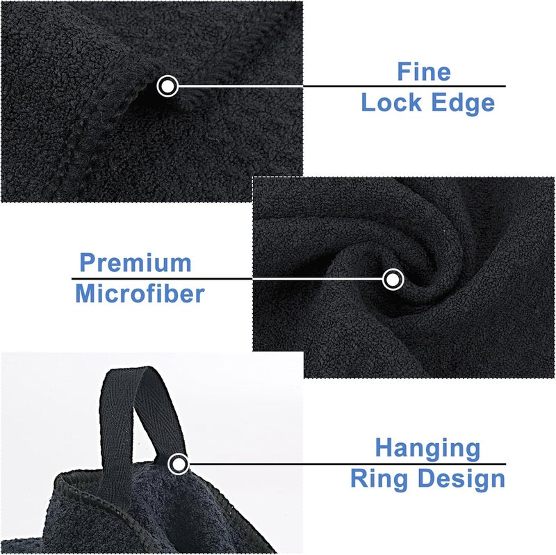 VIVOTE Microfibre Cloths, Waffle Tea Towels, Tea Towels for Kitchen, Premium Kitchen Towel, Highly Absorbent & Durable, Lint-Free Tea Towel, 50 x 70 cm, Pack of 4, Black - Image 4