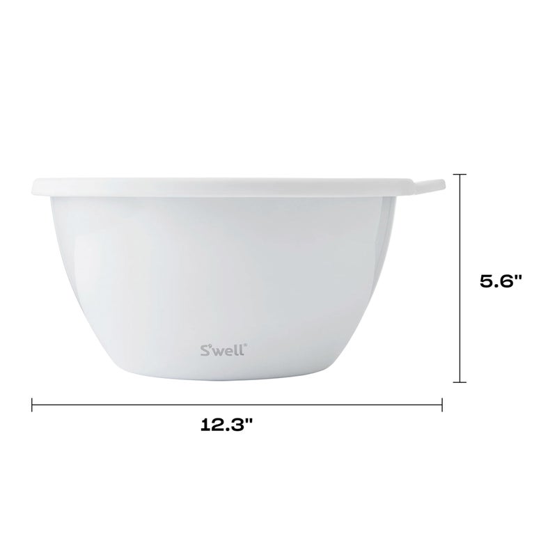 S'well Stainless Steel Salad Bowl Kit XL 184oz, Angel Food, Includes 5oz Canister For Dressing, Serving Utensils, and Removable Tray, Leakproof, Easy to Clean, Dishwasher and Refrigerator Safe - Image 4
