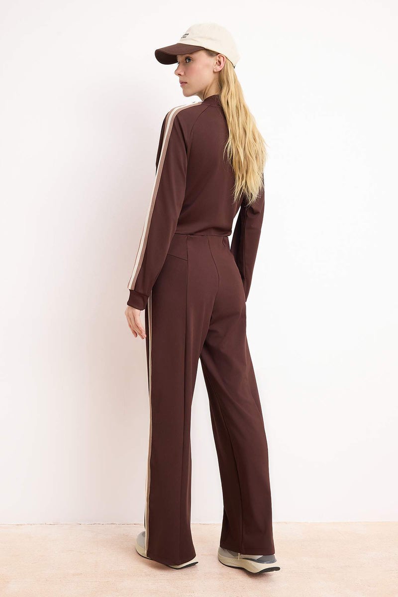 trendyol Brown Striped Diver/Scuba Fabric Knitted Sports Sweatpants Thmss26Ea00002 - Image 4