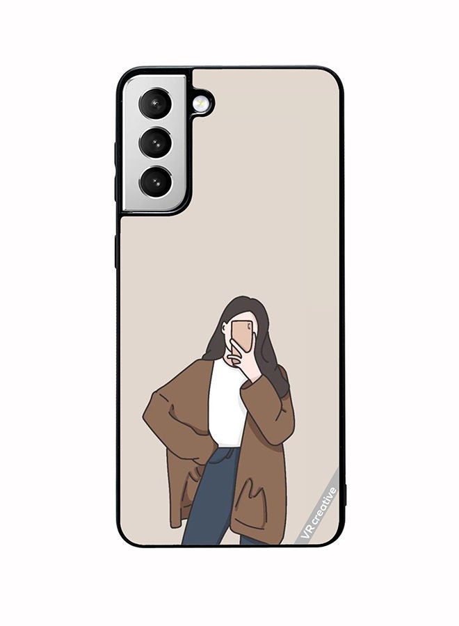 VR CREATIVE Protective Case Cover For Samsung Galaxy S22 5G Minimilist Girl Design Multicolour - Image 1